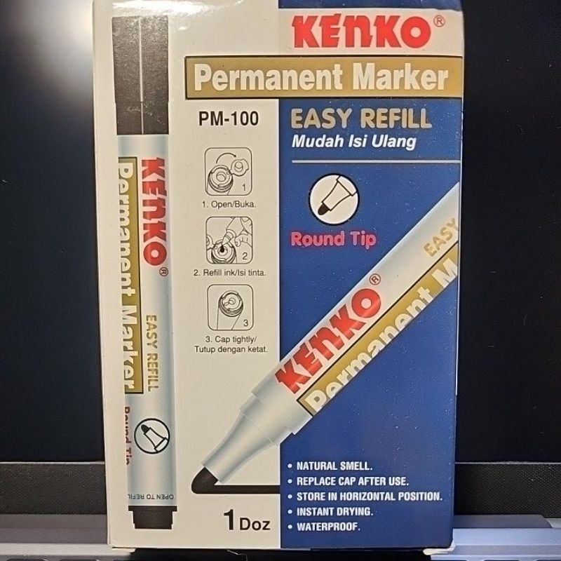 

SPIDOL HITAM KENKO PERMANENT MARKER PM 100 PM100 ORIGINAL HARGA PER LUSIN ISI 12PCS