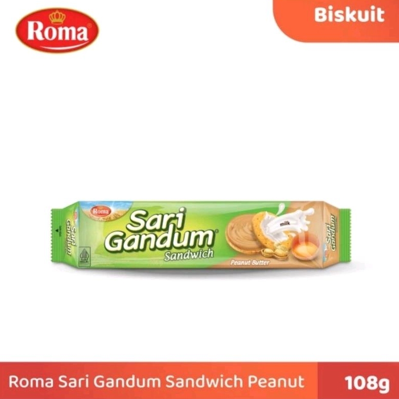 

ROMA SARI GANDUM SANDWICH PEANUT BUTTER / KACANG BISKUIT BISCUIT