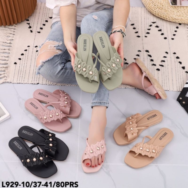 Sendal Jepit Wanita Import | Karet Jelly Mutiara Import | Real Picture