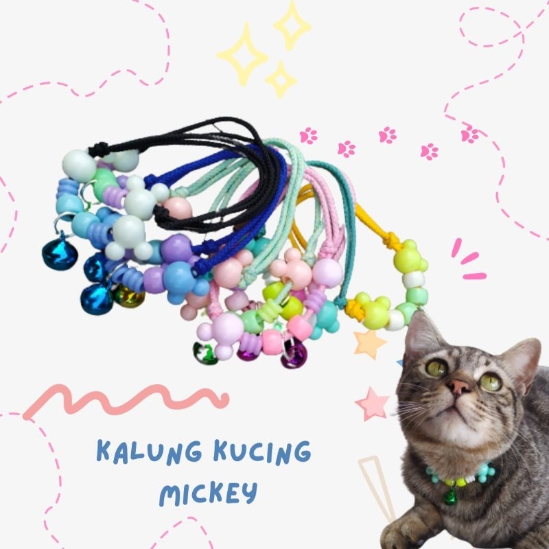 Kalung kucing mickey cute lucu