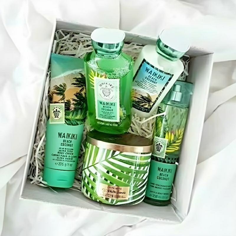 BATH &amp; BODY WORKS BBW WAIKIKI BEACH COCONUT SERIES MIST LOTION SHOWER GEL BODY CREAM HAND CREAM SHOWER GEL BODY CREAM LOTION MIST WASH WALLFLOWER ROOMSPRAY SCENTPORTABLE GENTLE GEL DEEP CLEANSING GENTLE FOAMING CREAMY LUXE