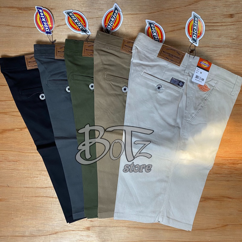 Celana Pendek KANVAS Pria Dewasa Polos dickies PREMIUM Distro Chinos Santai Bahan strech Nyaman Dipakai full accesories