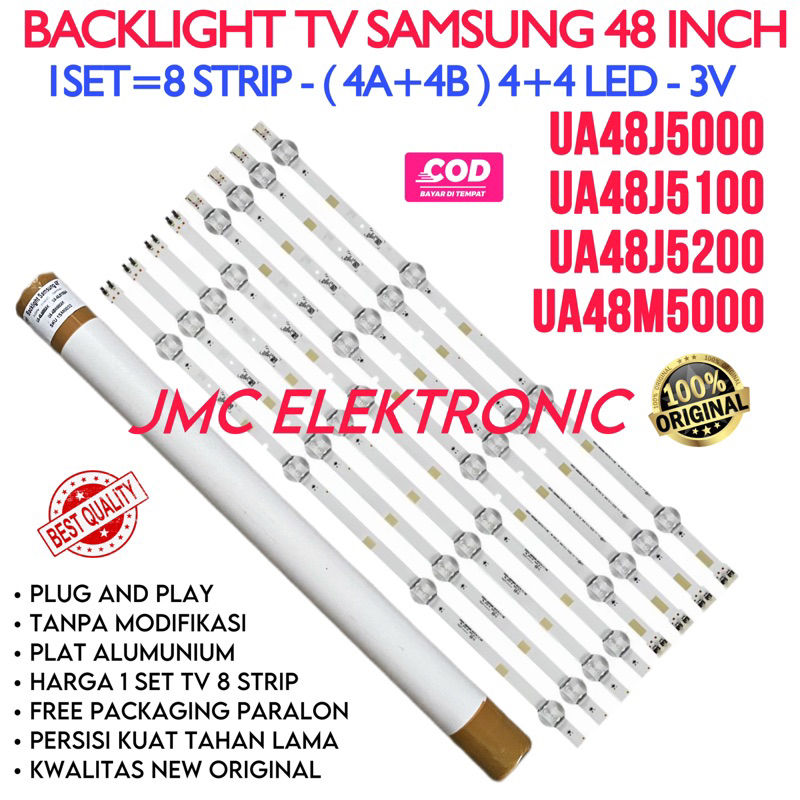 BACKLIGHT TV LED SAMSUNG UA48J5000 UA48M5000 UA48J5020 UA48J5200 UA48J5100 UA 48J5000 48J5200 48M5000 48J5020 48J5100 LAMPU BL 48 INC