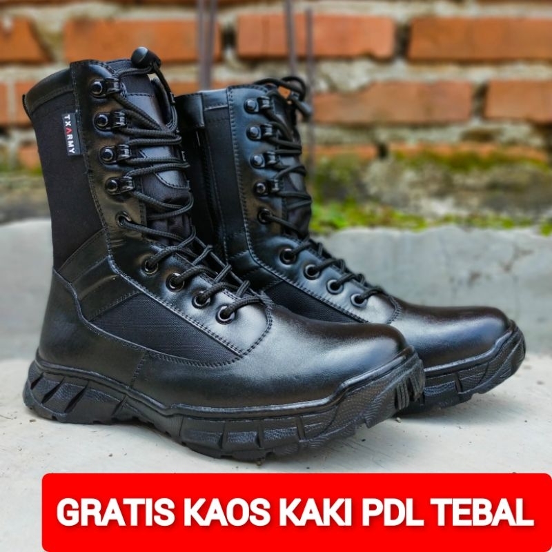 SEPATU PDL MODEL JATAH POLRI WEBA BAHAN KULIT SAPI ASLI MERK TXARMY SEPATU PDL DINAS LAPANGAN TNI POLRI SECURITY SATPAM