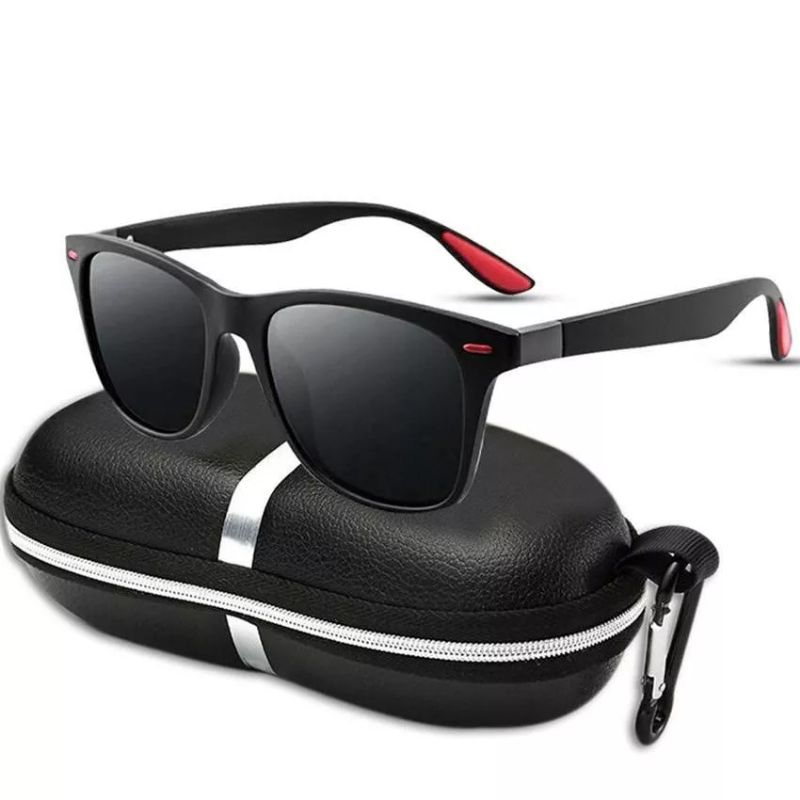 Kacamata Polarized Pria Wanita Sunglasses Hitam Anti UV Driving