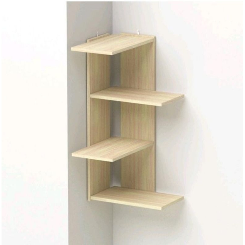 rak kayu sudut minimalis rak kayu tempel