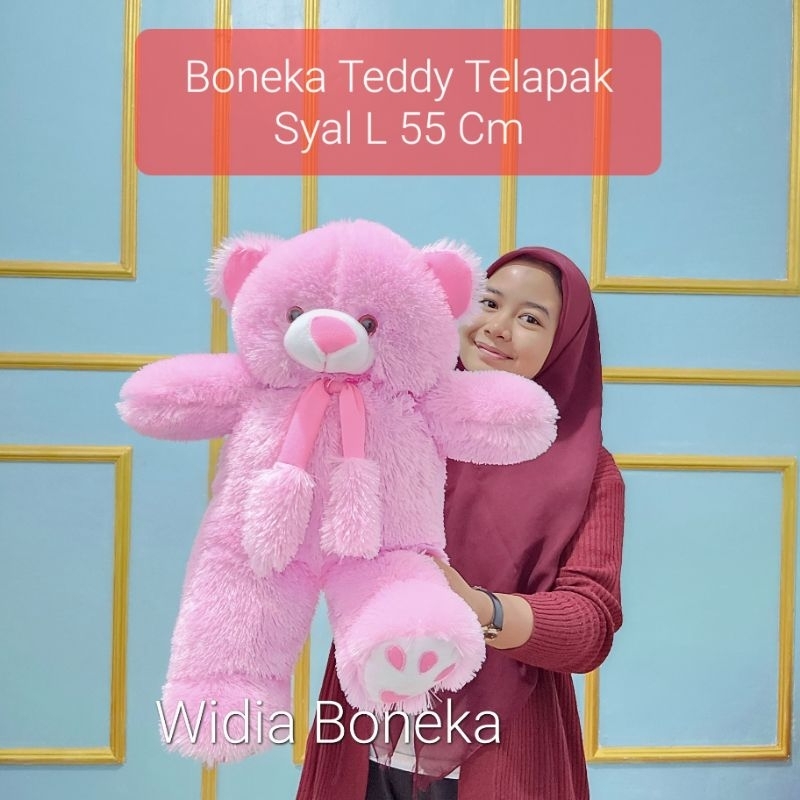 Boneka Teddy Bear Telapak Syal L 55 Cm