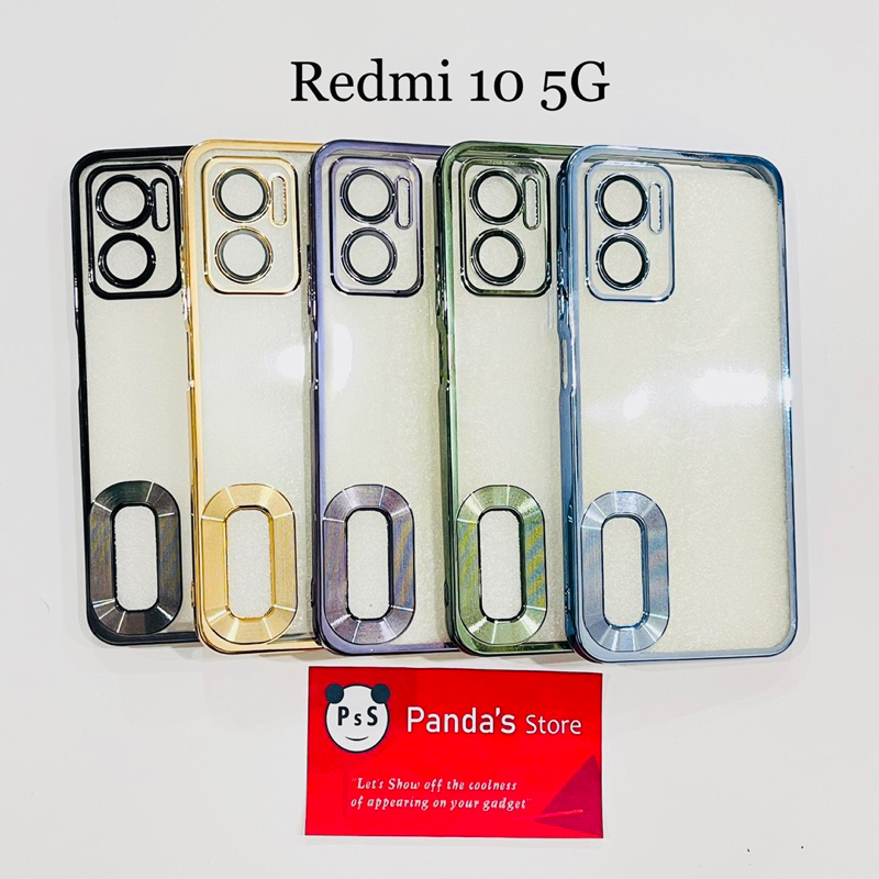 Softcase Redmi 10 5G Lens Protector Circle Chrome Logo Clear Case