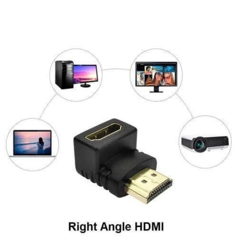 ADAPTER HDMI L MALE TO FEMALE UNTUK SUDUT SUDUT SEMPIT