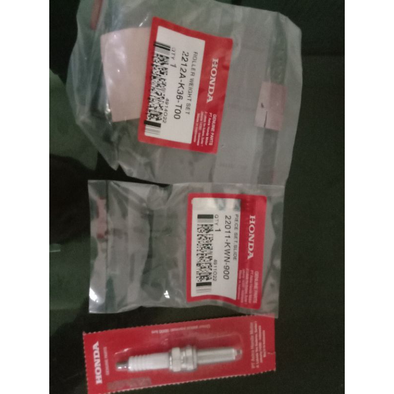 Paket busi PCX 160, piece slide, Roller Vario 150 asli/ori