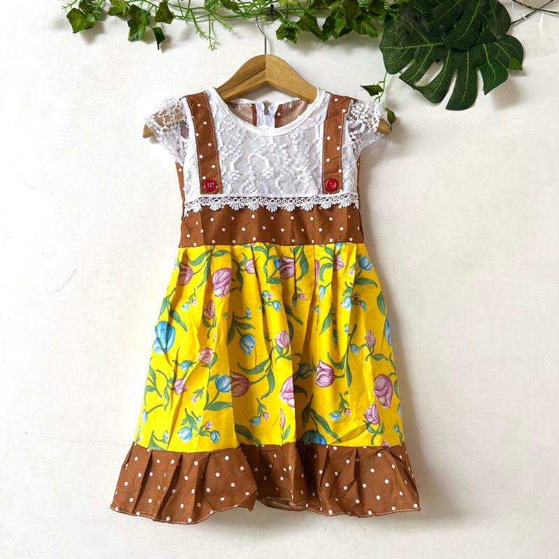 Dress anak cewek 2 3 tahun gaun anak motif bunga baju anak perempuan cewek ( dress ananda brokat )