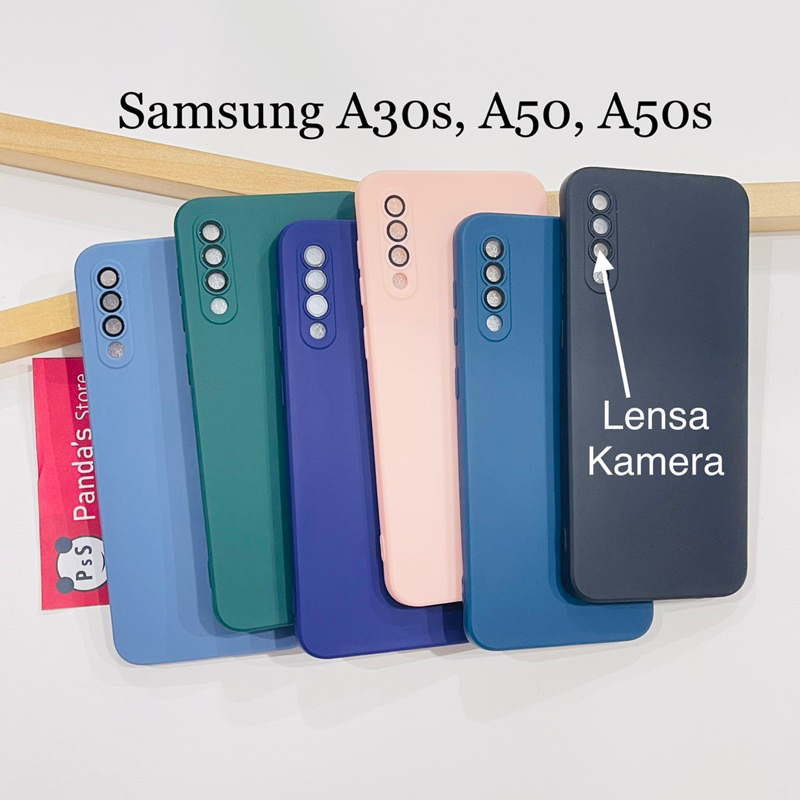 Case Samsung A30s, A50, A50s Lenspro Makaron Full Color Softcase Pro Lensa