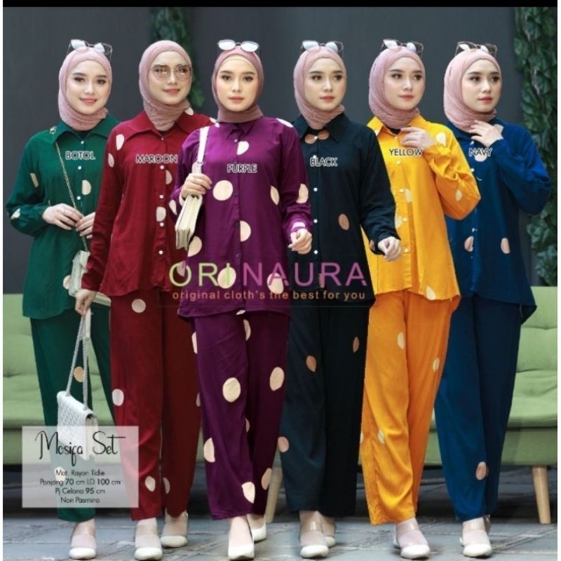 (BISA COD) ONE SET TYE DIE RAYON VIRAL BUSUI// SETELAN WANITA KEKINIAN LENGAN PANJANG// STELAN KEMEJA TERBARU MOTIF LOVE POLKADOT CINCIN ALLSIZE LD 110 CM