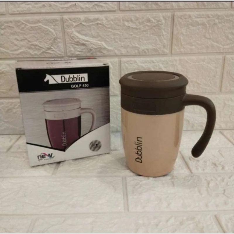 MUG DUBBLIN GLAS STAINLESS GOLF 450 ML