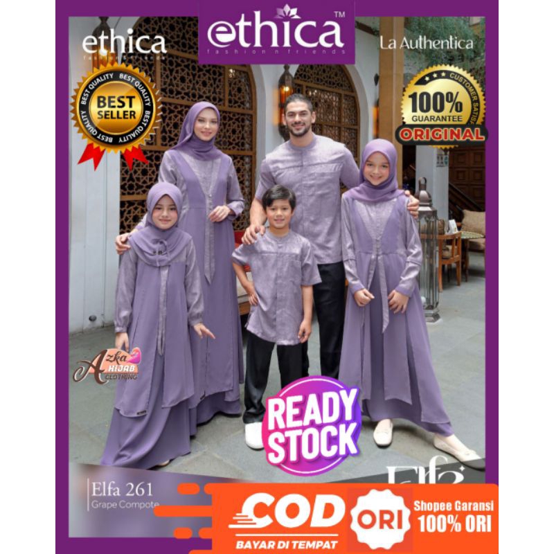 ELFA 261 GRAPE COMPOTE SARIMBIT ETHICA 2023 / BAJU COUPLE KELUARGA / BAJU MUSLIM COUPLE KELUARGA / B