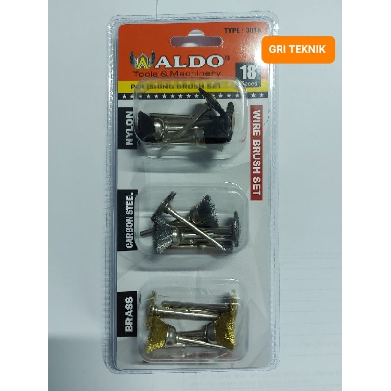 3018  POLISHING BRUSH SET 18 PCS ALDO / WIRE BRUSH SET / BRUSH MINI SET / BRUSH DIY