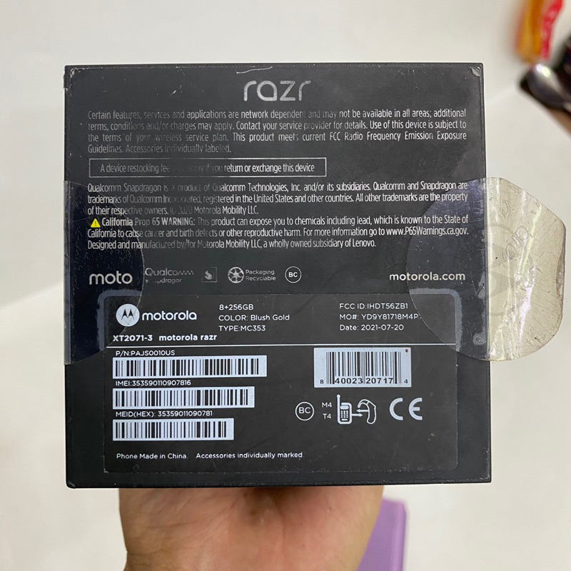 motorola razr 256gb full ori