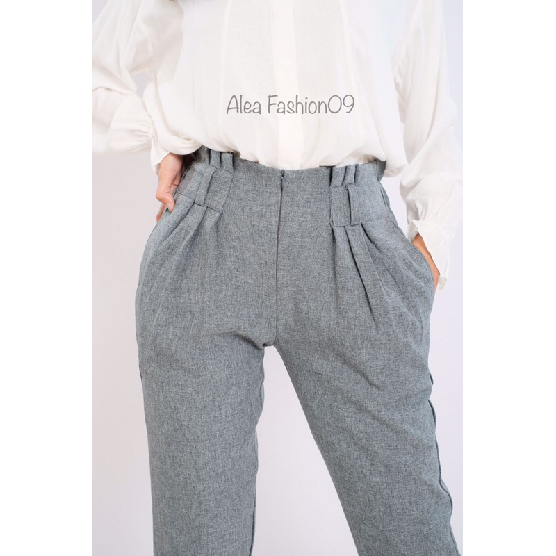 Celana Kerja Kantor Wanita / Celana Baggy Pants wanita pinggang rempel