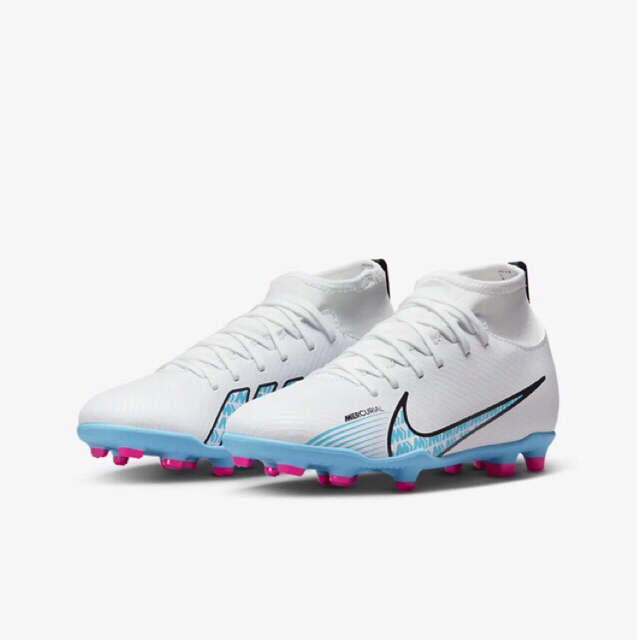 Sepatu Bola Anak [TERBARU] - Nike Football Superfly Club 9 CR7 FG/MG - White/Blue Baltic Original 10