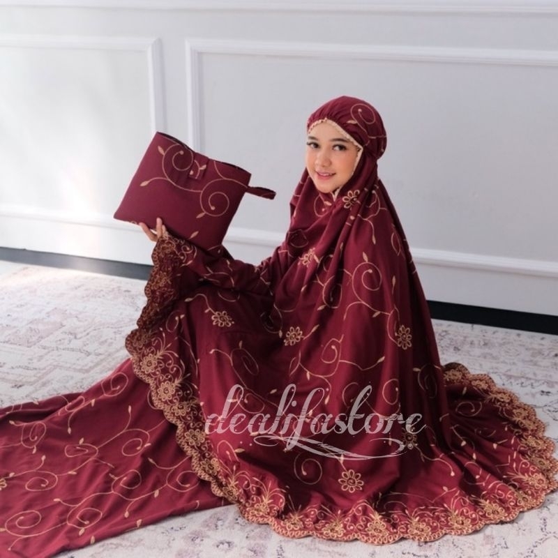 Mukena Dewasa Gracella Exclusive Terbaru Full Bordir Katun Premium