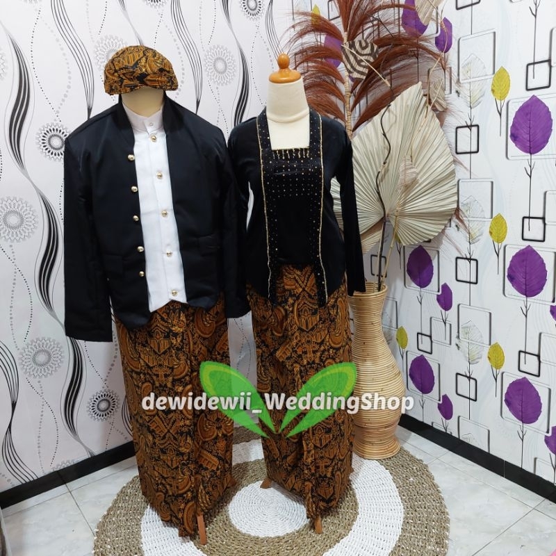 [1set] Sepasang Baju Adat / Baju Prewed || Hewes - Domas Payet / Selendang Motif