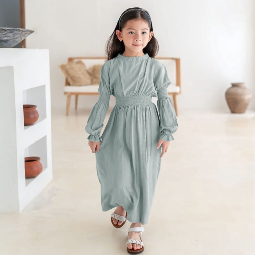 Baju Pesta Gamis Anak Remaja Perempuan Muslim Mewah Trand Modern Terbaru Lebaran 2023 Dress Gaun Lunar Usia 5 6 7 8 Tahun
