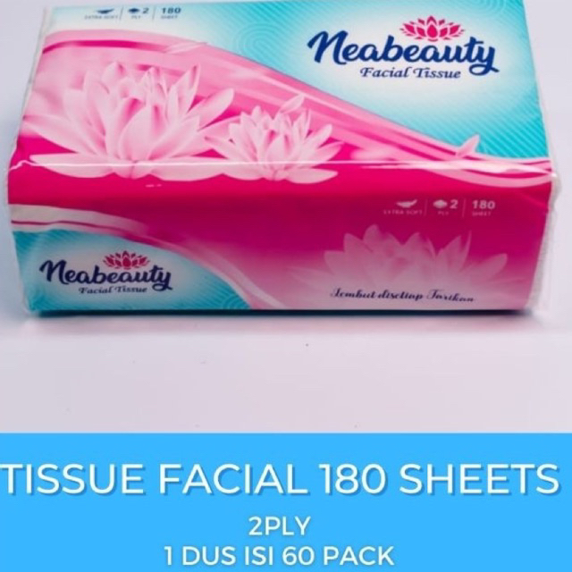 TISSUE NEABEAUTY 180 SHEETS TISU 180 LEMBAR TISU WAJAH HALUS BERKUALITAS 1 PCS FACIAL TISSUE VD