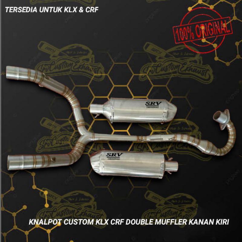 Knalpot custom CRF 150 KLX L BF DTRAKER header double slincer model norifumi roket 4 original srv