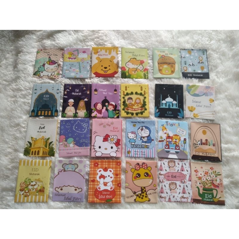 

Amplop (isi 10 pcs) angpau lebaran idul fitri hadiah viral promo glossy lucu karakter bunga free plastik premium karakter ukuran medium kecil besar costum
