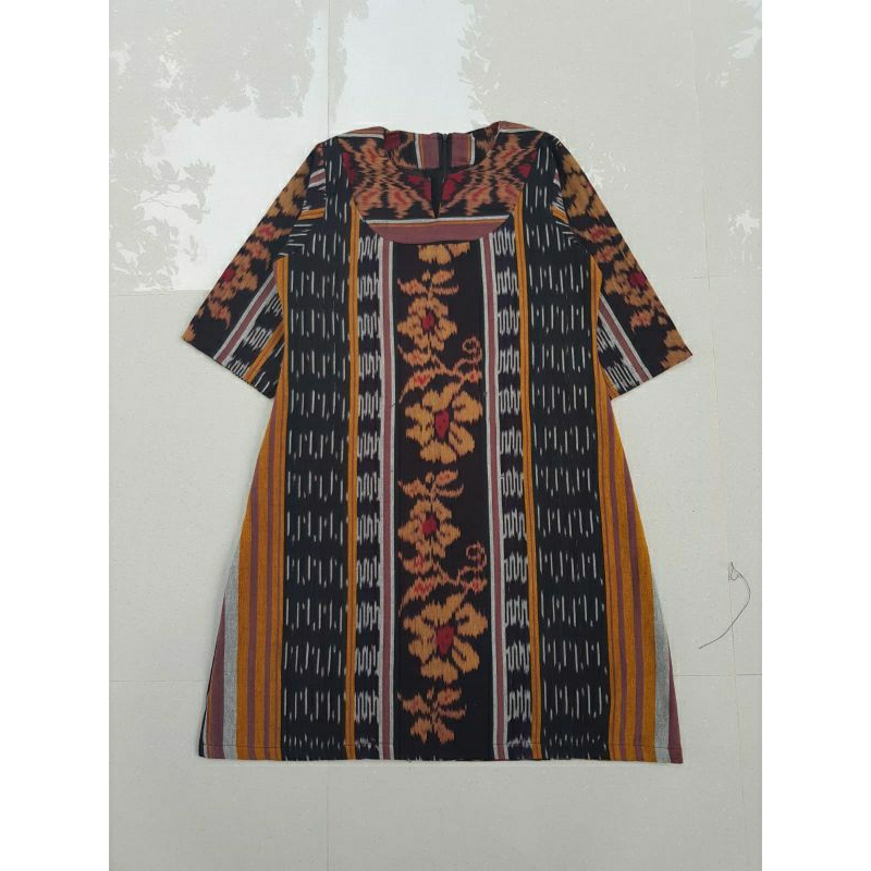 Atasan baju kerja tenun warna kalem dress tenun ntt