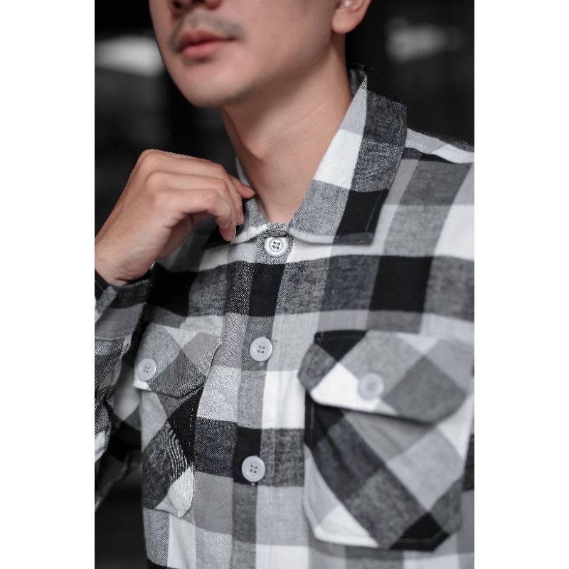 Mubeng Jacket Shelby Hitam Plaid