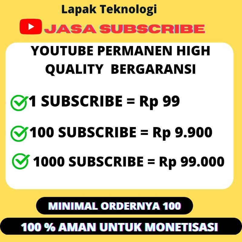 Subscribe YouTube Real Permanen
