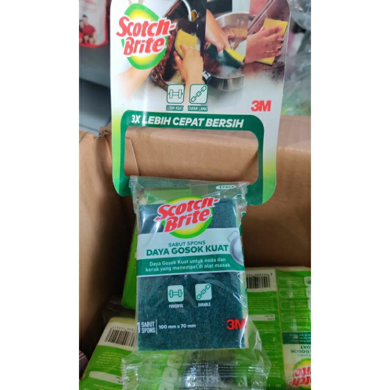 Scotch Brite Sabut Spons Cuci Piring 3M Hijau