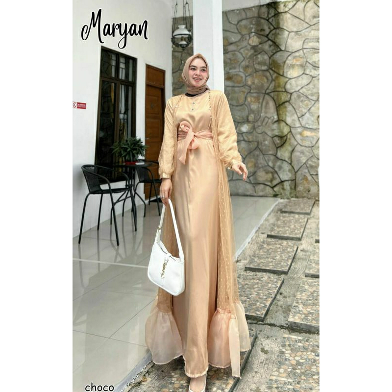 Maryan Set, SETELAN LEBARAN GAMIS +OUTER TILE CANTIK MODIS FIT XXL LD 110 TERMURAH OOTD KEKINIAN TERLARIS