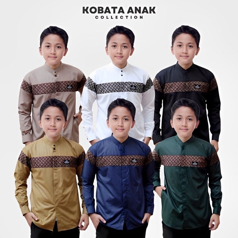 Baju Koko Anak Laki-laki Remaja usia 5-14 tahun || Koko Gus Azmi // Koko Anak Laki-laki Motif Kobata