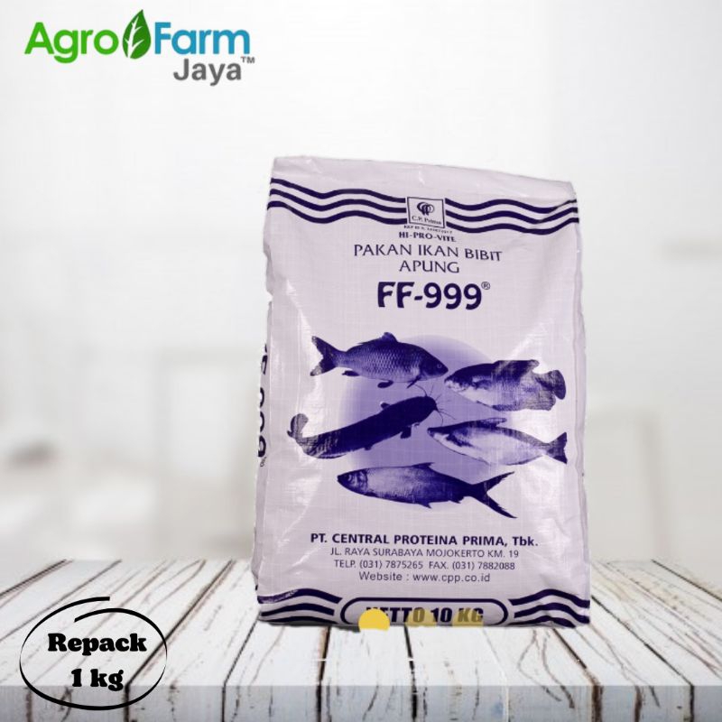 Pelet Ikan FF-999 Hi Pro Vite Pakan Bibit Nila,Lele,Bawal,Gurame Repack 1 Kg