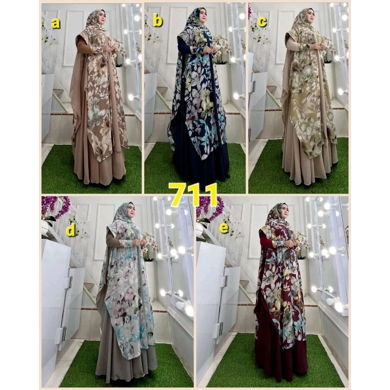 DIJAH 711 Syari jubah set khimar hoodie printing