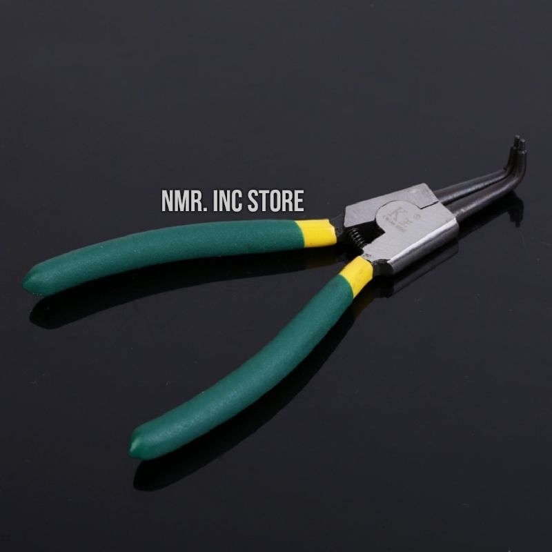 Tang Snap Ring 7 inch Pliers Circlip Lurus Bengkok Tekan Buka Tutup Jepit.