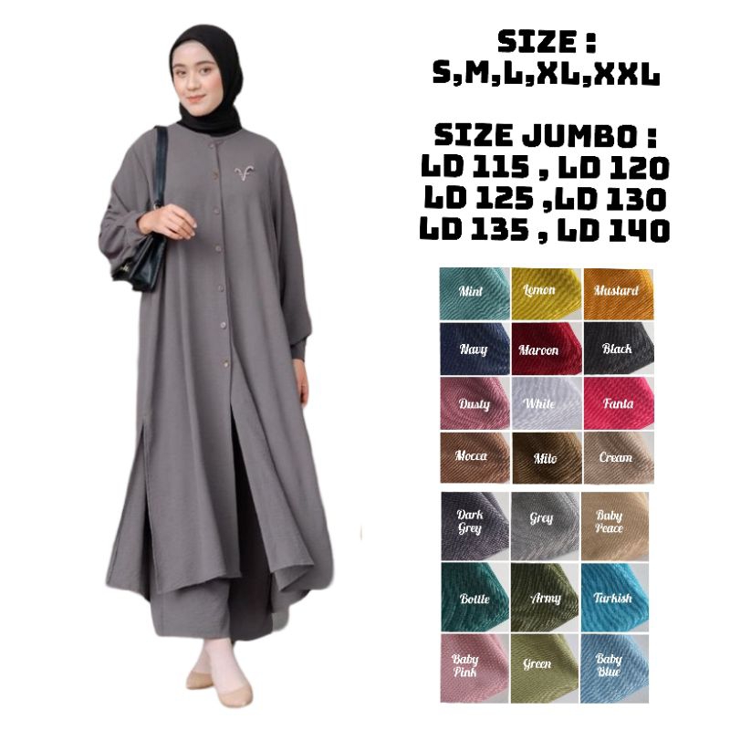 BAJU SETELAN SIZE S,M,L,XL,XXL & JUMBO LD 115,120,125,130,135,140 WANITA MODIS TERLARIS ATASAN + CEL