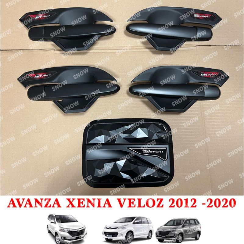 Paket Outer Handle Tank Cover Avanza Xenia Veloz 2012 2015 2018 2020 2021 GR SPORT Hitam