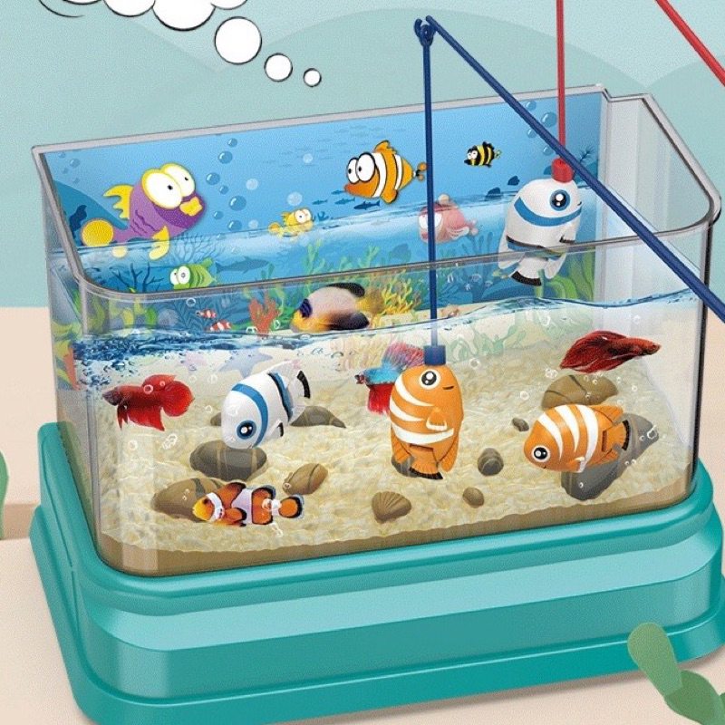 Mainan anak aquarium pancing ikan/ Set aquarium mainan mini