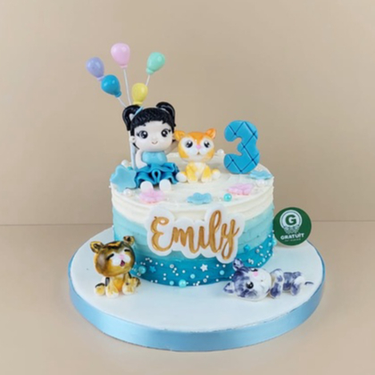 

CAKE FIGUR KUCING UK 15CM / KUE ULANG TAHUN