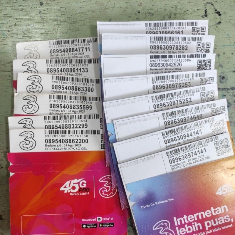 KARTU PERDANA TRI KOSONGAN RANDOM AABB ABAB