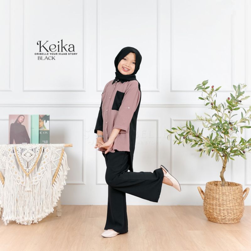 KEIKA SET HIJAB SETELAN REMAJA 10-12 TAHUN/ALEXA SET ANAK CRINKLE AIRFLOW/BAJU ANAK REMAJA KEKINIAN/FAR MOSLEMSTORE