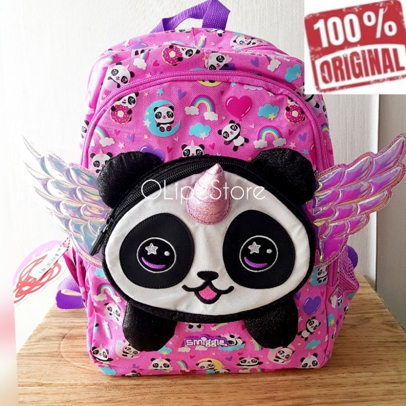 SMIGGLE - Panda Vroom Junior Character Backpack Tas Punggung Ransel