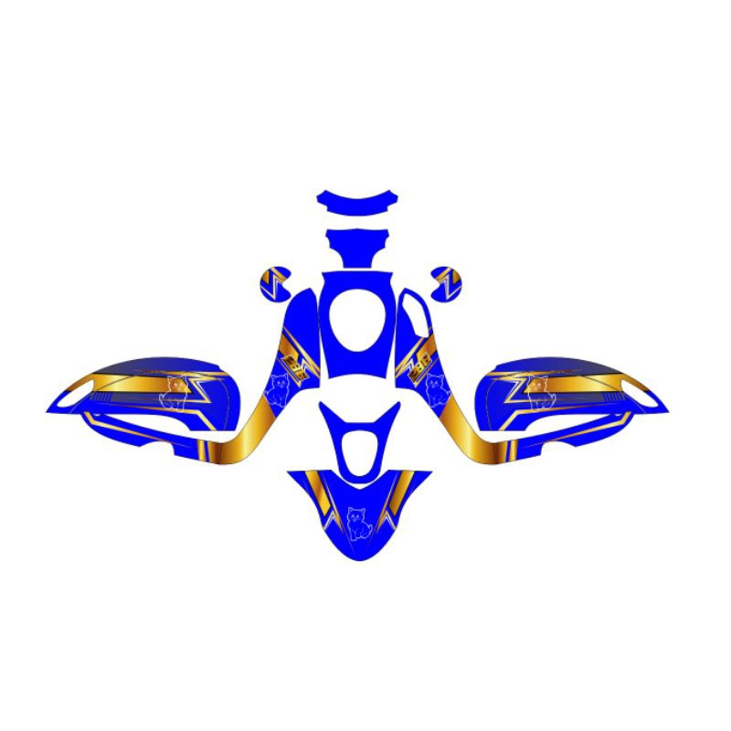 Decal Scoopy biru gold terbaru full Glitter2