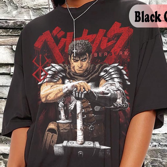 Kaos Anime Berserk | Kaos Acid Wash Oversized