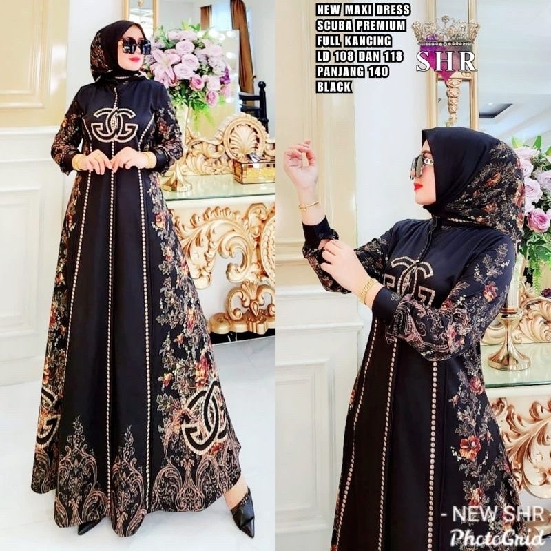 NEW MAXI DRESS SHR GAMIS SET HIJAB SIZE JUMBO WANITA MUSLIMAH KEKINIAN VIRAL ORIGINAL REAL PICT GOOD