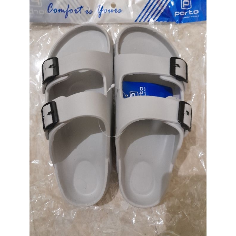 (COD)Sandal Karet Wanita Porto 1045 L Tali Ban 2 Gesper Bisa Digeser