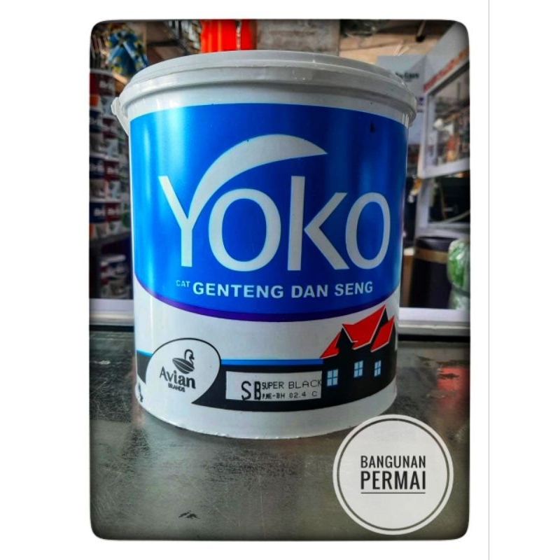 YOKO CAT GENTENG DAN SENG 4KG/YOKO ROOF PAINT/CAT GENTENG/CAT SENG/CAT ASBES